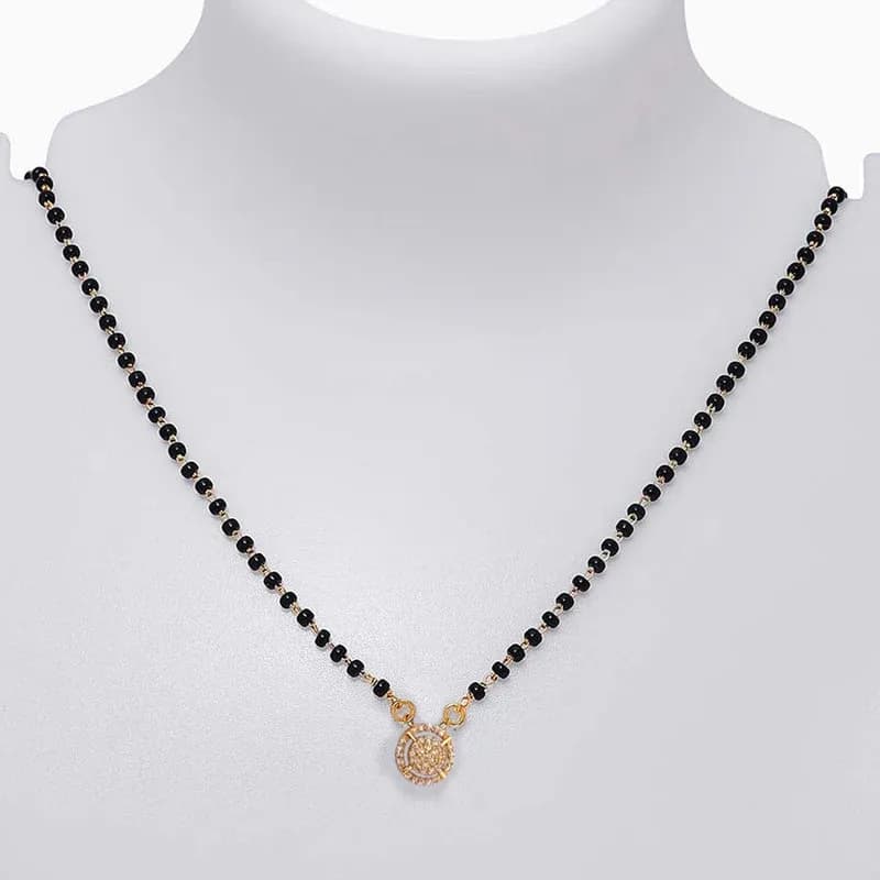 Gold Plated Round Shaped Mangalsutra with Chain