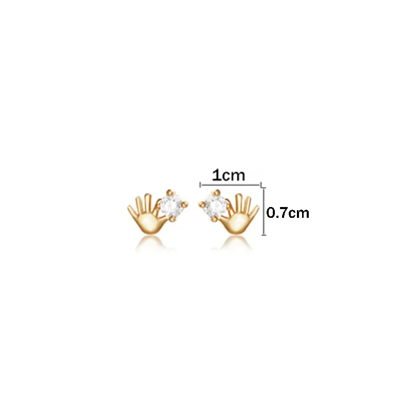 Niayanara Xuping Jewelry Hand Shaped Contemporary Stud Earrings