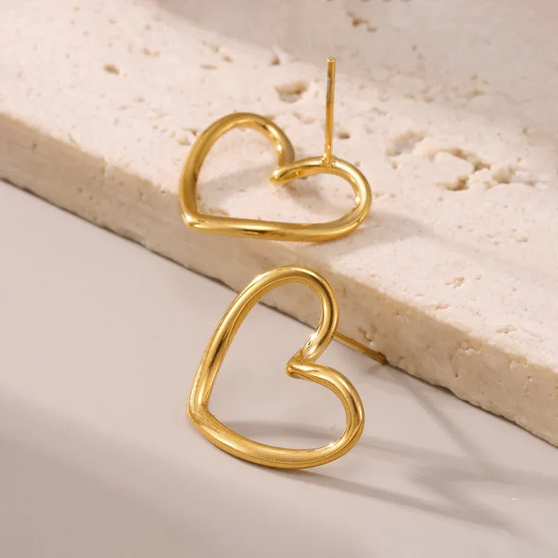 Niyanara Heart Themed Stud Earrings