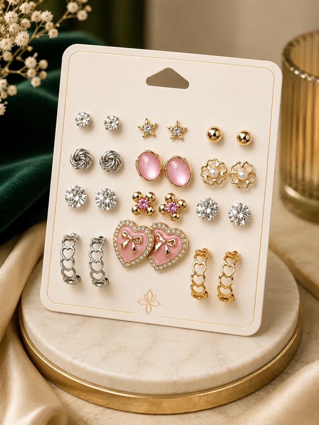 Niyanara Pink Eraring Stud Combo Pack