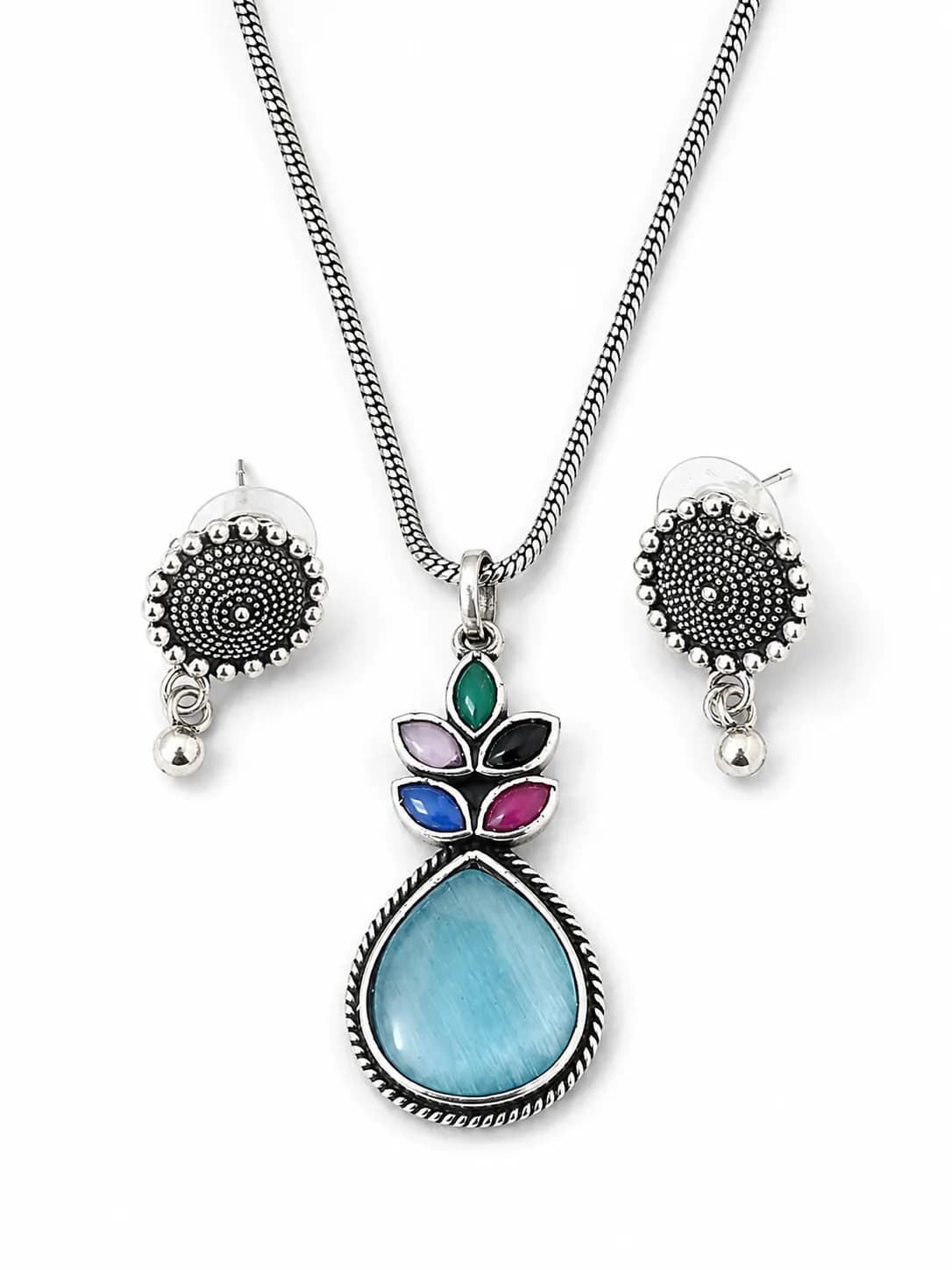 Niyanara Monalisa Deign Oxidised Brass Necklace Set