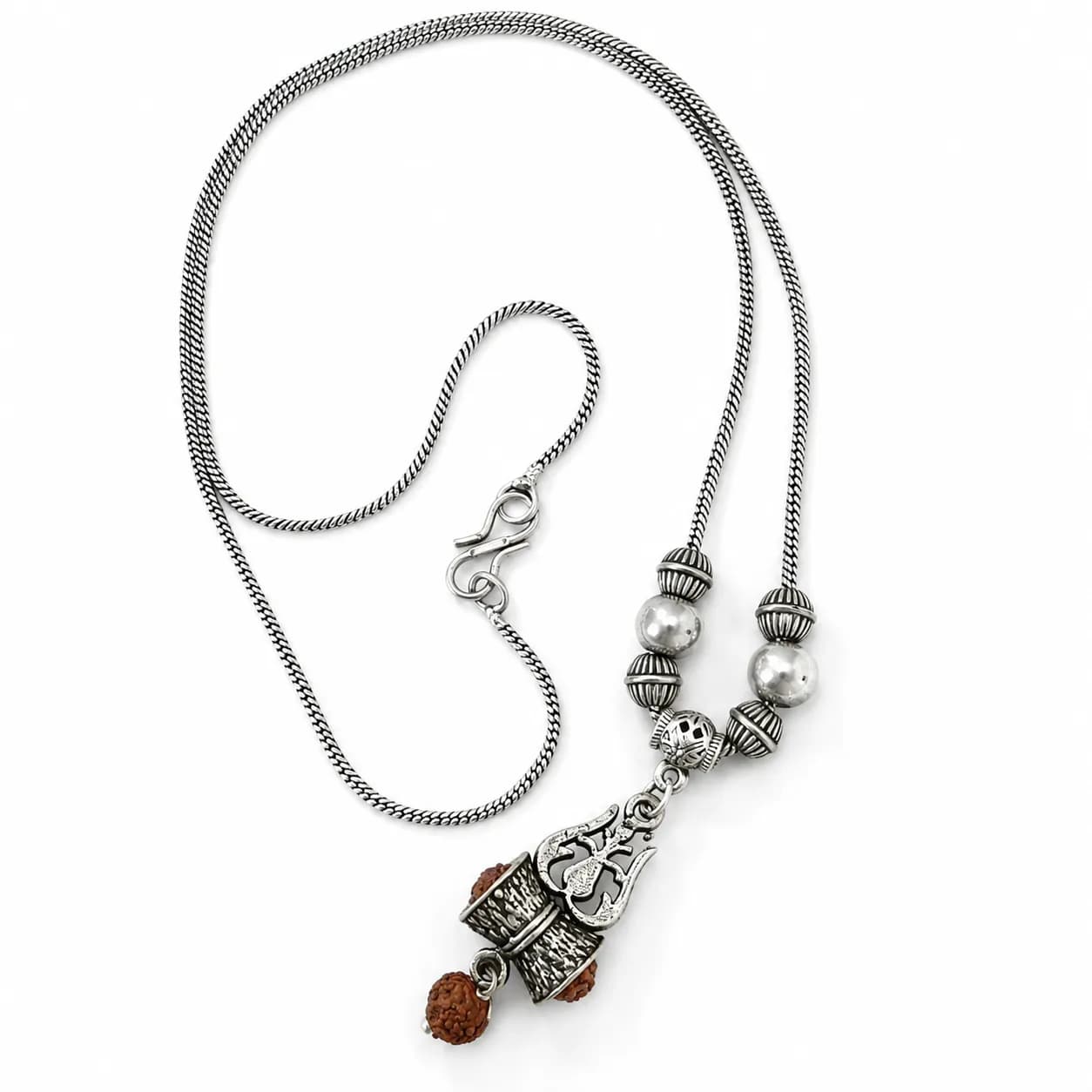 Niyanara Thrisul Rudraksh Chain Necklace