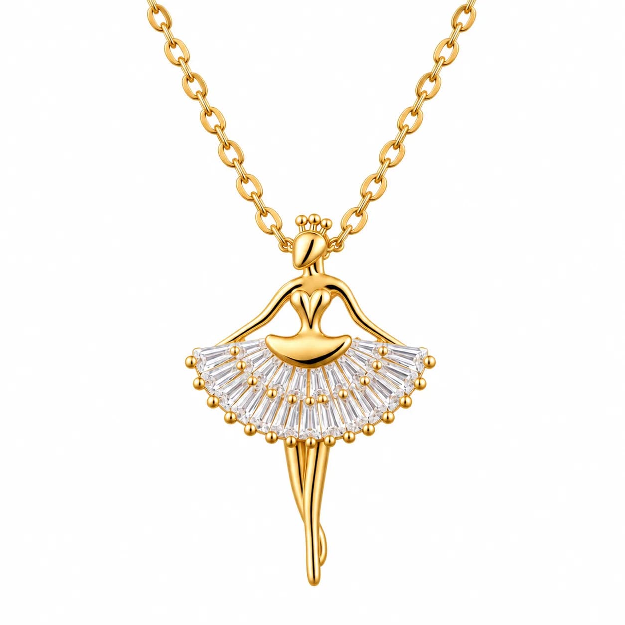 Niyanara Ballerina Élan 304 Stainless Steel Gold plated Neck Chain with Pendant for Women