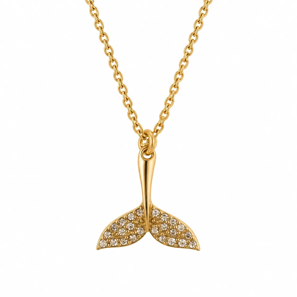 Niyanara 304 Stainless Steel Gold Plated Mermaid Tail Pendant with Neckchain for Women