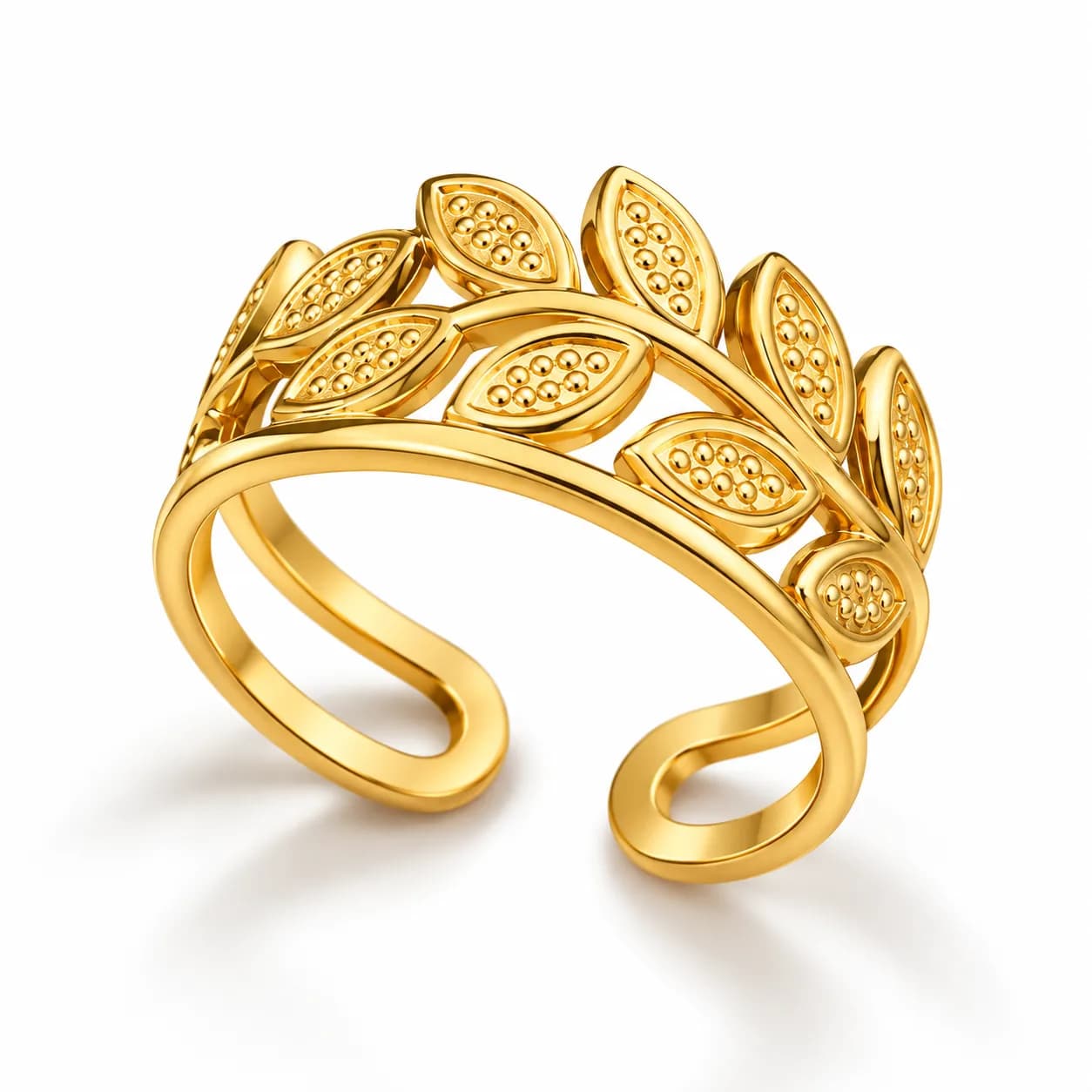 Niyanara Gold-Plated Contemporary Style Adjustable Ring for Woman