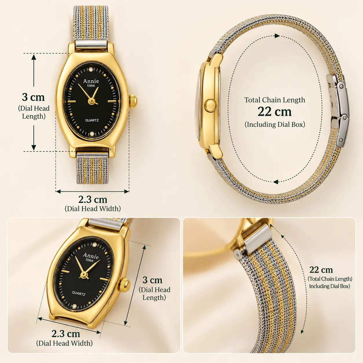 316L Stainless Steel | 18KT Gold-Tone PVD Finish Niya Noir Watch